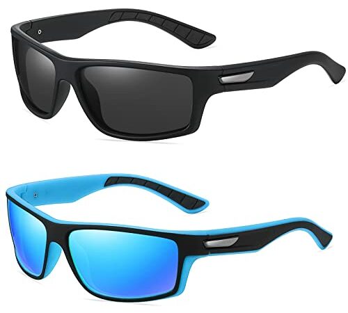 Ollrynns Polarized Sunglasses for Men 2 Pack Men's Sunglasses Fishing Driving Lunette de Soleil Homme with UV Protection