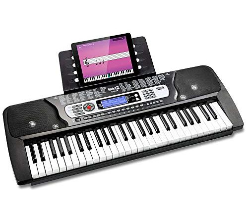RockJam 54-Key Portable Electronic Keyboard with Interactive LCD Screen & Includes Piano Maestro Teaching App with 30 Songs
