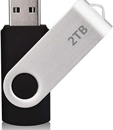 WIONER 2TB USB Flash Drive High Speed USB 3.0 Ultra Memory Stick Portable Fold Thumb Drives 2000GB for PC (Black)