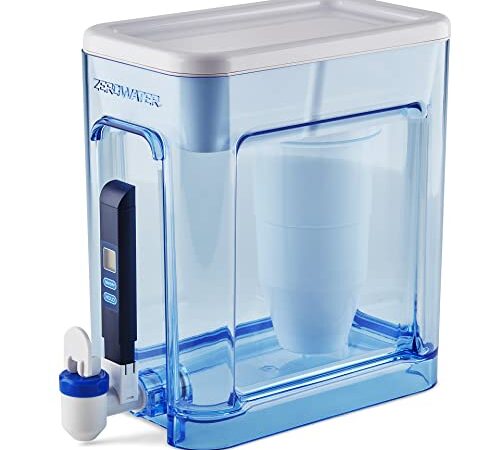 ZeroWater 22-Cup Ready-Read 5-Stage Water Filter Dispenser with Instant Read Out - 0 TDS for Improved Tap Water Taste - NSF Certified to Reduce Lead, Chromium, and PFOA/PFOS