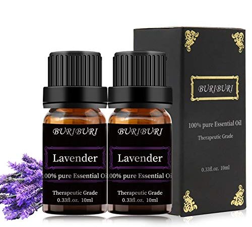 2-Pack Lavender Essential Oil for Massage, Diffuser, Humidifier, 100% Pure Lavender Oils 10MLx2