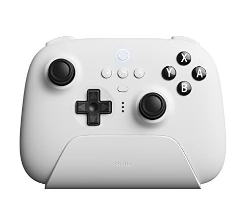 8Bitdo Ultimate Bluetooth Controller with Charging Dock, Wireless Pro Controller for Switch, Windows and Steam Deck (White)