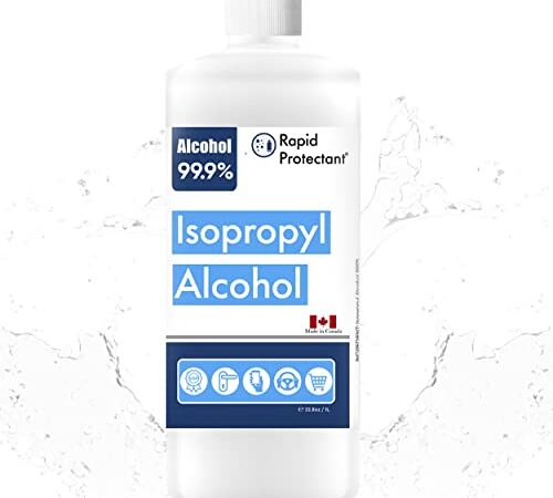 99% Isopropyl Alcohol - Made in Canada - 1L USP Grade Isopropyl Rubbing Alcohol - Isopropyl Alcohol 99 Percent - Bottle 99.9% Alcohol for Electronics and Surface Cleaner by Rapid Protectant (1L - 1000ml)