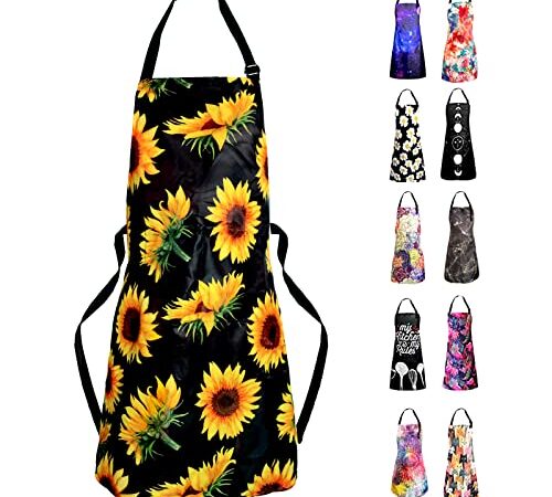 Adjustable Waterproof Apron,Sosolong Apron with 2 Pockets Cooking Kitchen Aprons for Women Men Chef, Adult Gifts