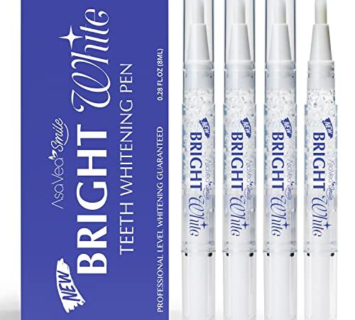 AsaVea Smile Teeth Whitening Pen (4 Pens) for Teeth Whitening, 40+ Uses, Effective, Painless, No Sensitivity, Travel-Friendly, Beautiful White Smile, Mint Flavor