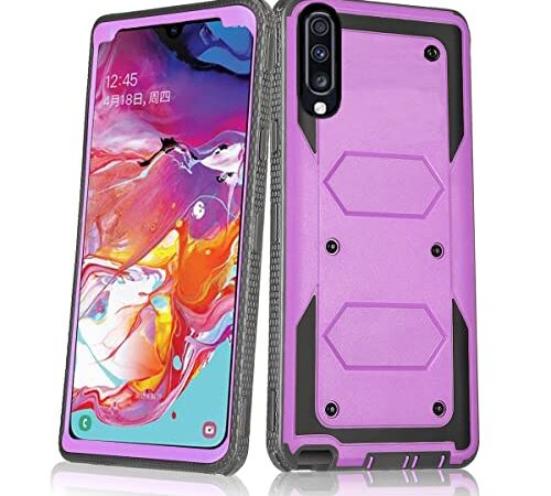 Asuwish Phone Case for Samsung Galaxy A70 Cover Hybrid Shockproof Drop Proof Full Body Protective Cell Accessories Dual Layer Rugged Slim Hard Glaxay A70S A 70 Gaxaly 70A S70 4G SM Women Men Purple