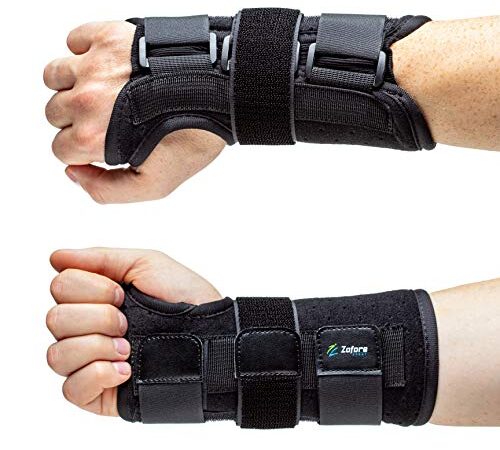 Carpal Tunnel Wrist Brace Support with Metal Splint Stabilizer - Right Hand (L/XL) - Helps Relieve Tendinitis Arthritis Carpal Tunnel Pain - Reduces Recovery Time for Men Women