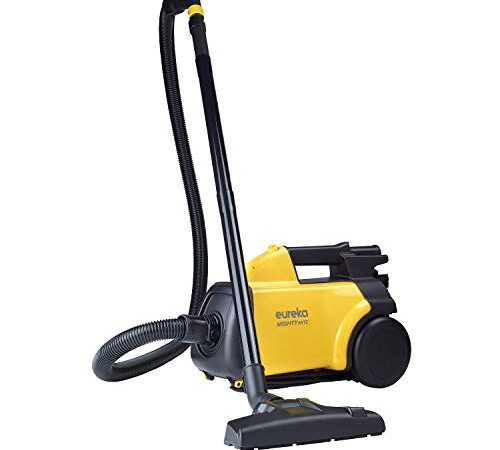 EUREKA Mighty Mite 3670G Corded Canister Vacuum Cleaner Bagged,Pet,Yellow w/ 2 Dust Bags, 9 x 17.5 x 11.6 inches