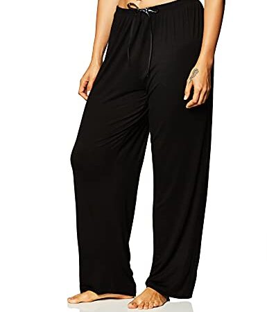 Hue Women's Sleepwell with Temptech Pajama Sleep Pant, Black, 2X