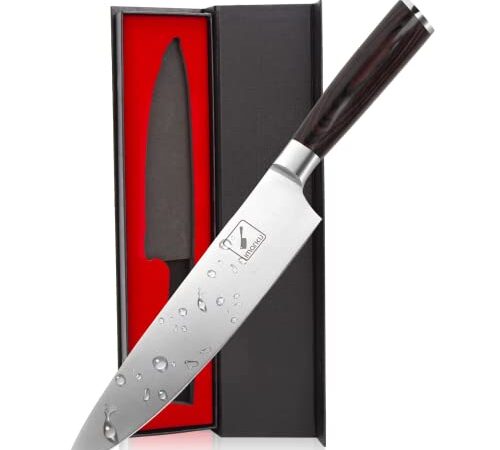 Imarku Japanese Chef Knife - Pro Kitchen Knife 8 Inch Chef's Knives High Carbon Stainless Steel Sharp Paring Knife with Ergonomic Handle