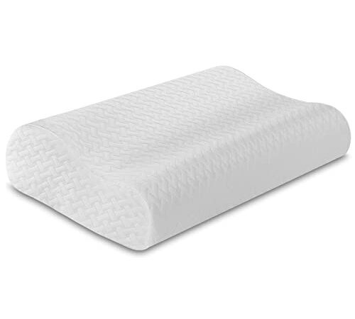 Memory Foam Pillow for Sleeping, Bedding Contour Cervical Orthopedic Bed Neck Pillow for Pain Support for Back, Stomach and Side Sleepers