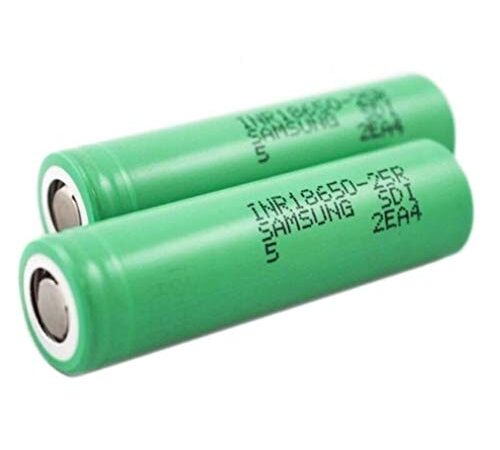 Rechargeable Battery (F) Samsung 18650 Green 2500mah (Flat Head 2 Boxes) 2 Pcs Lithium Batteries 18650 25r 20a Discharge 2500mah Li-Ion Battery