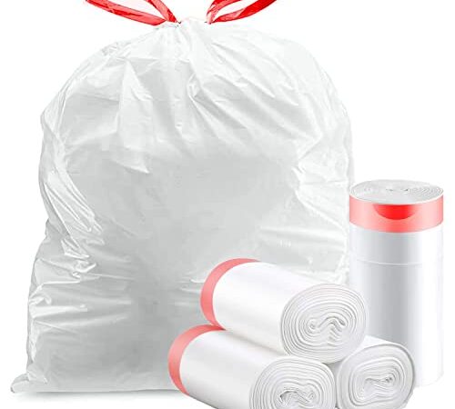 Small Trash Bag - 2.6 Drawstring Garbage Bags Bathroom Trash can Liners 10 Liters for Bedroom Bathroom Office Home 60 Counts
