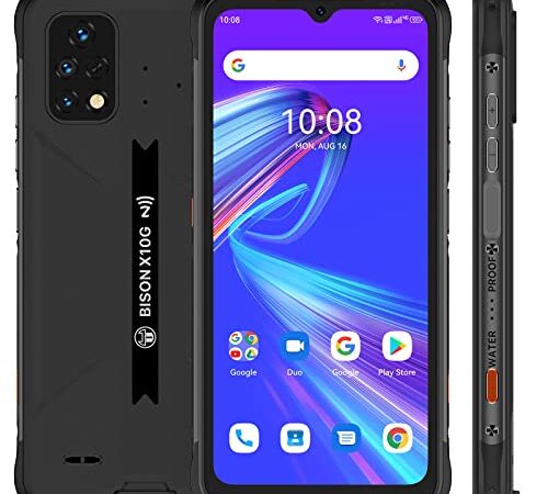 UMIDIGI Bison X10G NFC Rugged Smartphone, Rugged Cell Phone Unlocked, 4+64G, IP68/IP69K Waterproof, Android 11, NFC, 6.53" FHD Screen, 6150mAh Battery, 4G Dual SIM